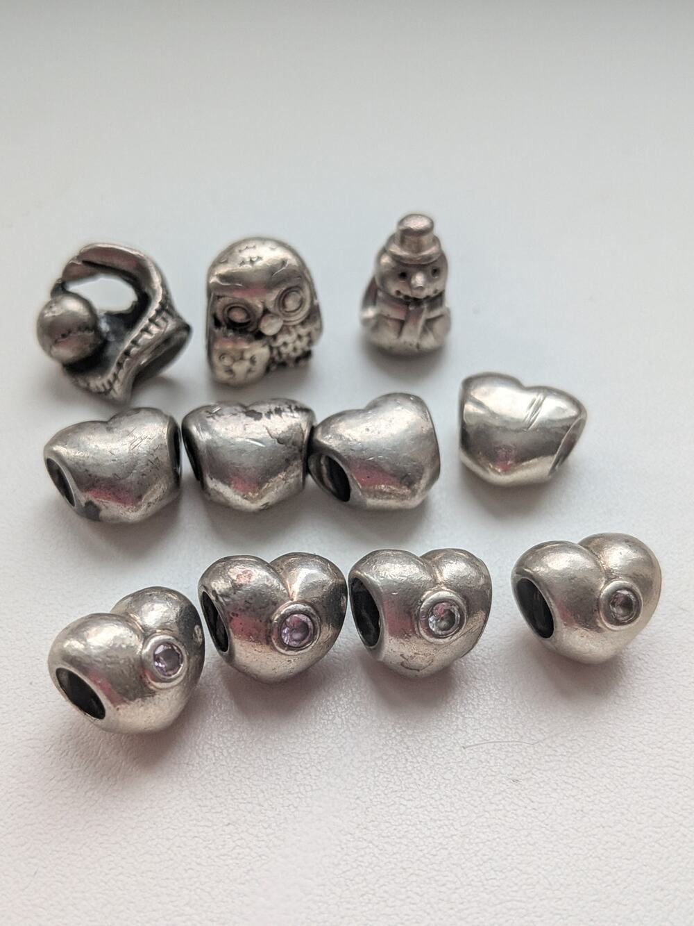 Pandora Sterling Silver Set of Eleven Charm Beads 925 ALL BROKEN
